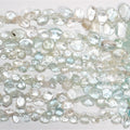 Cuentas lisas de aguamarina de 8", 5-8 mm. Aprox. - Hilo de 20 cm.