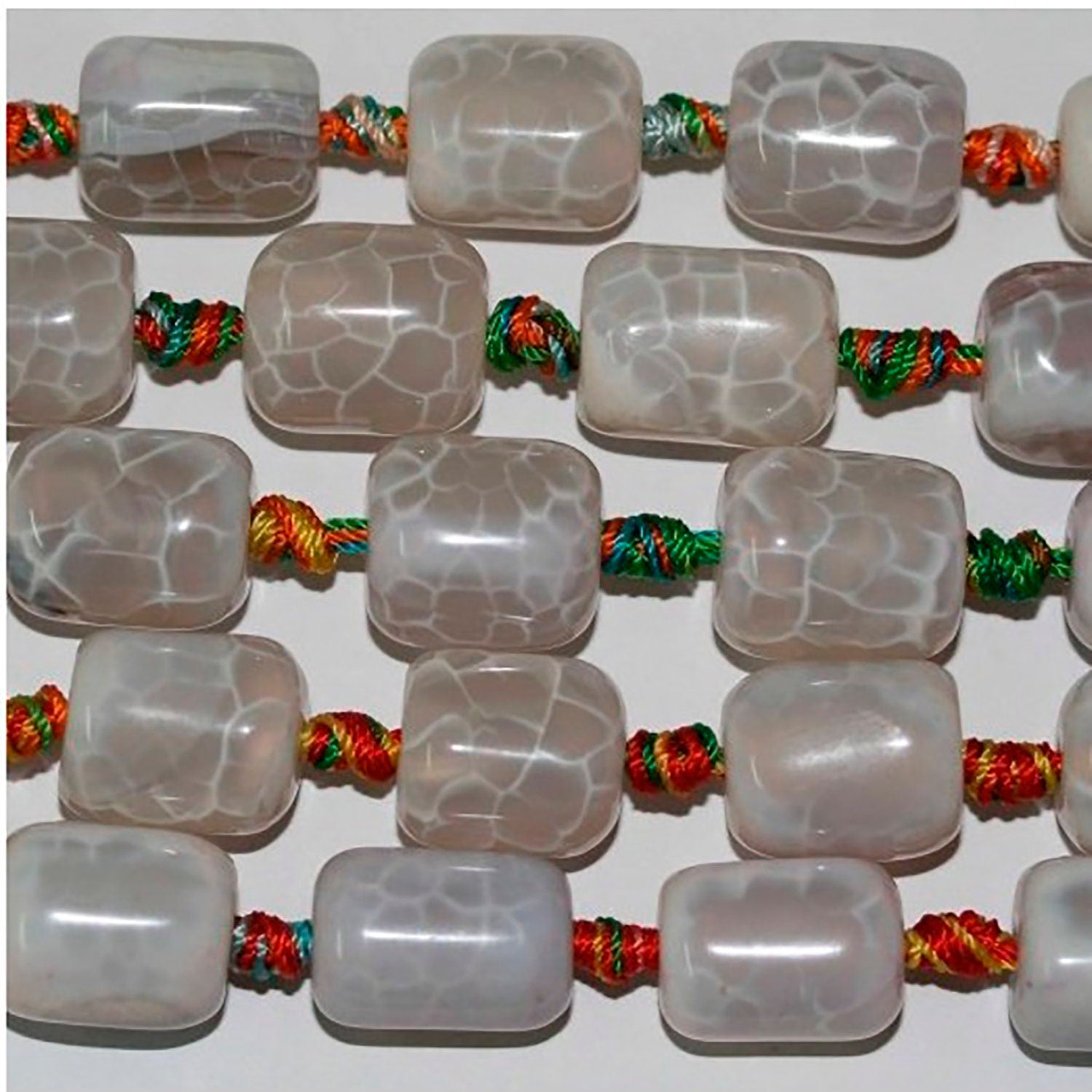 16" St Multicolor Ágata Barril Liso Cuentas 18x15mm.-Hilo 40cm.