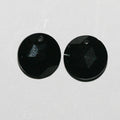 Pendentif rond en onyx facetté de 12 mm. (1 paire)