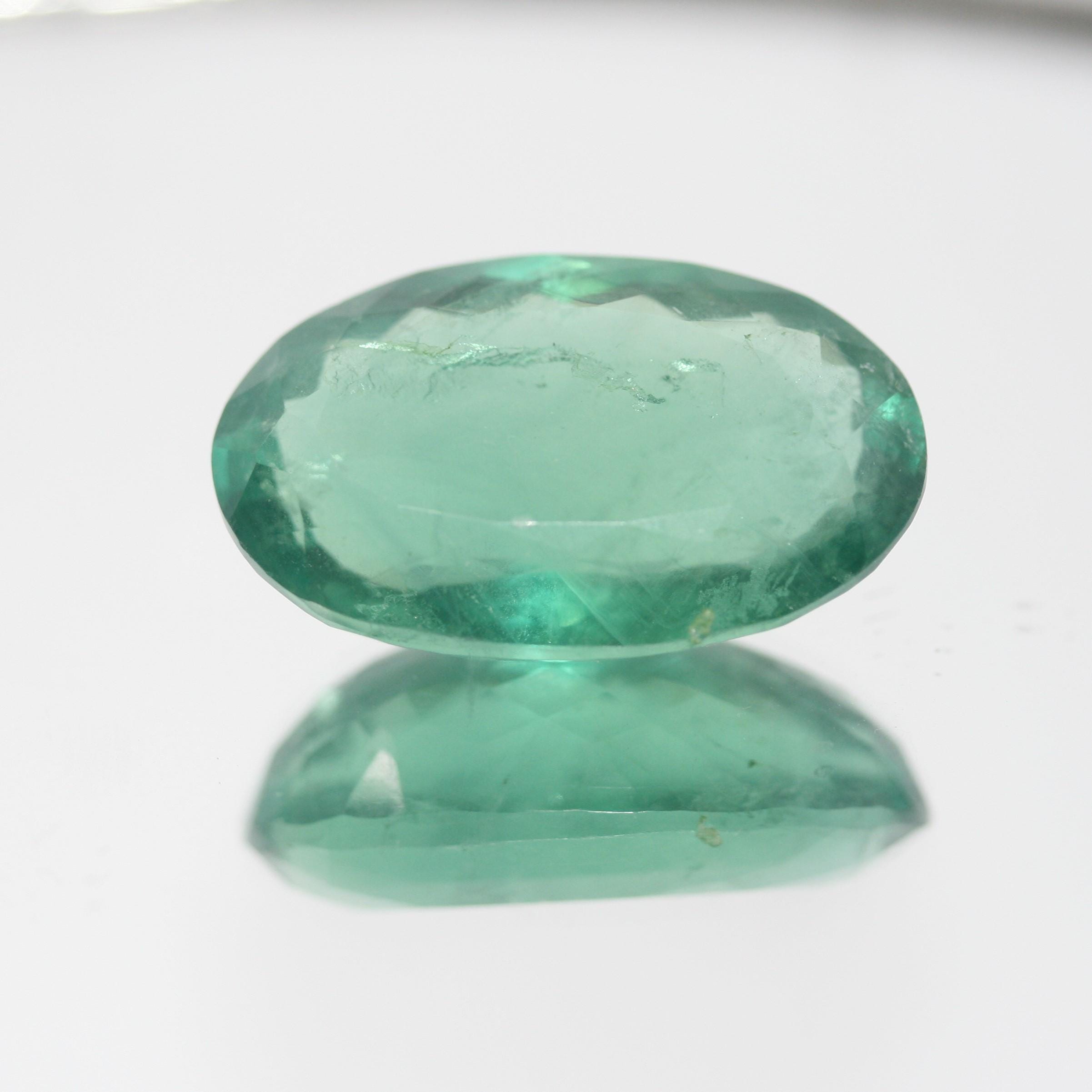 Natural Big Bluish Green Fluorite Oval 27.2x16.5x11.3mm 39.93ct- Natural Untreated Gems- Natural Crystal- One Of A kind Museum Piece