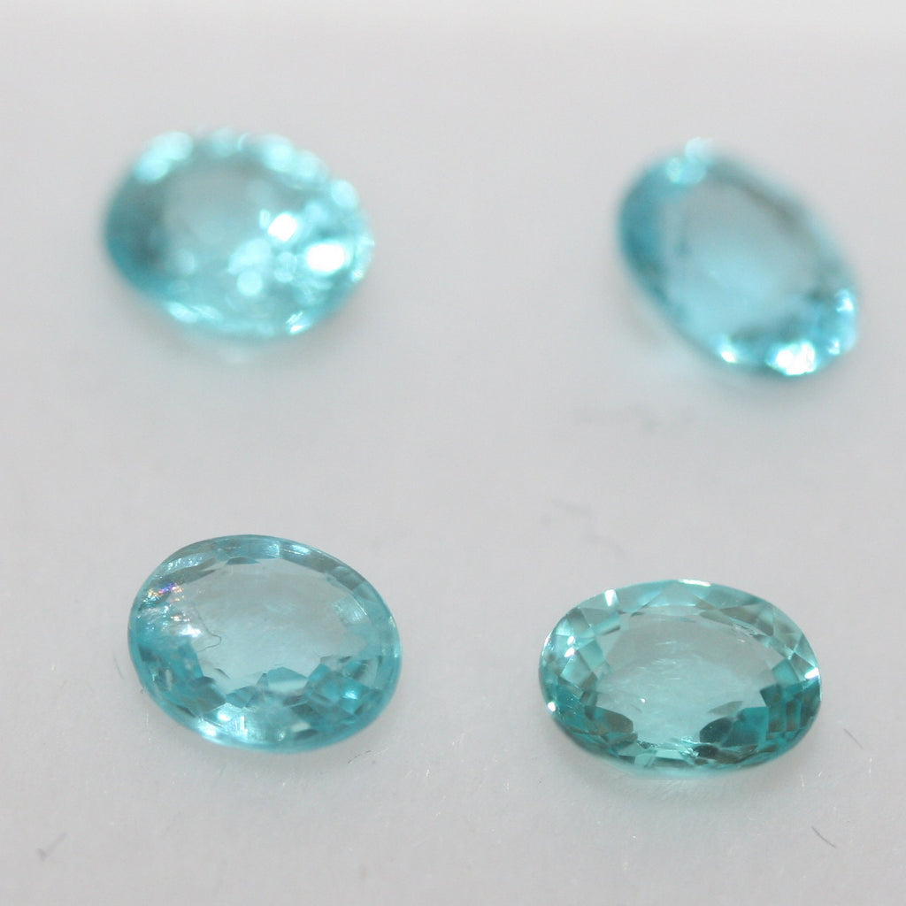 Apatita verde azulada de Paraiba facetada de 5 x 4 mm, lote de 4 piezas, piedra preciosa natural de gran color - Proveedor de joyería, piedra tallada, lote al por mayor
