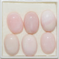 Lote de 6 cabujones ovalados de ópalo rosa de 14 x 10 mm. (6 uds.).