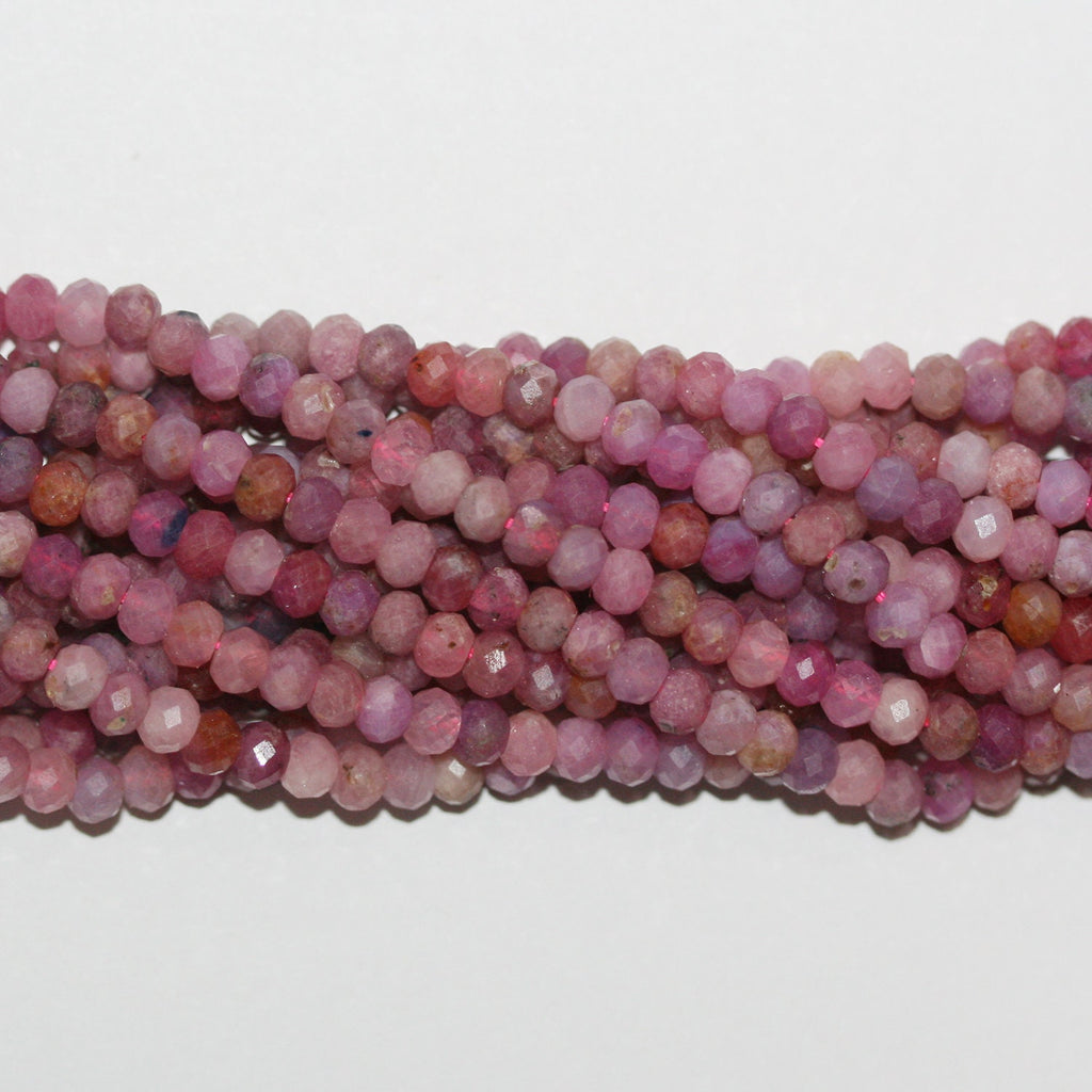Perles rondelles à facettes St Ruby 15" 4x3mm.-Rig 39cm.