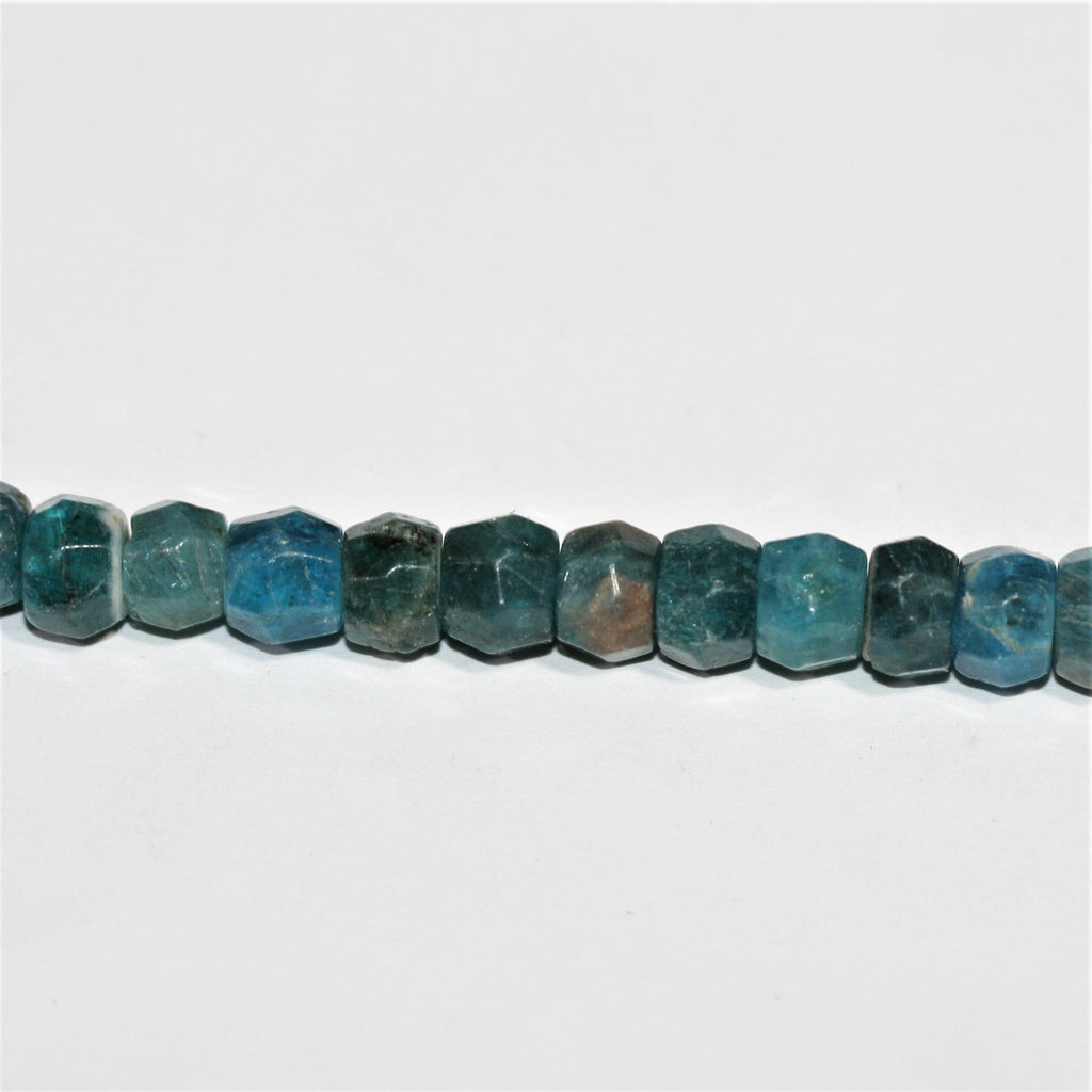 Perles rondelles à facettes en apatite bleue St. 15" 8x6mm.- Brin 39cm.