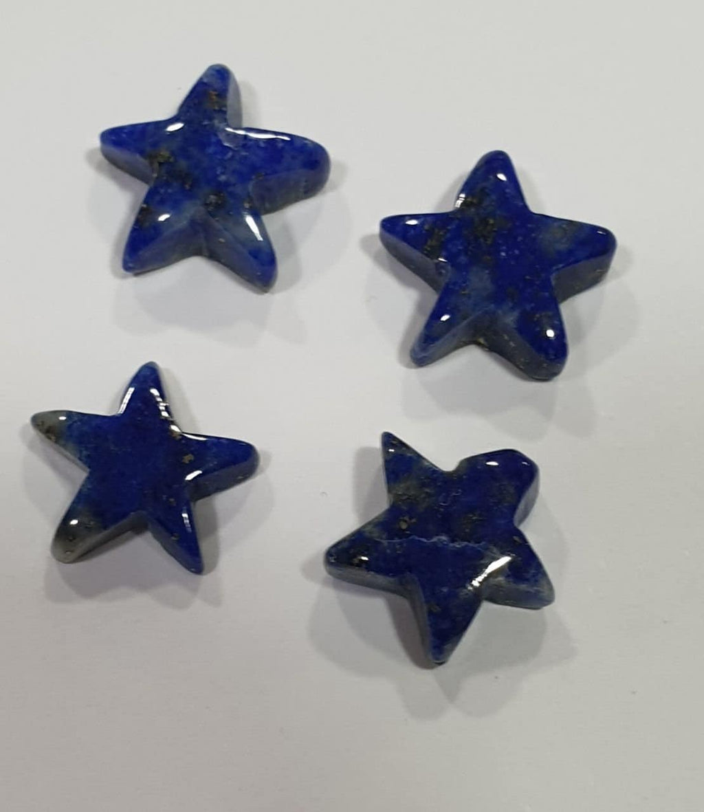 Lote de 4 cabujones de lapislázuli estrella de 9-10 mm - Lote de piedras preciosas - Piedra natural