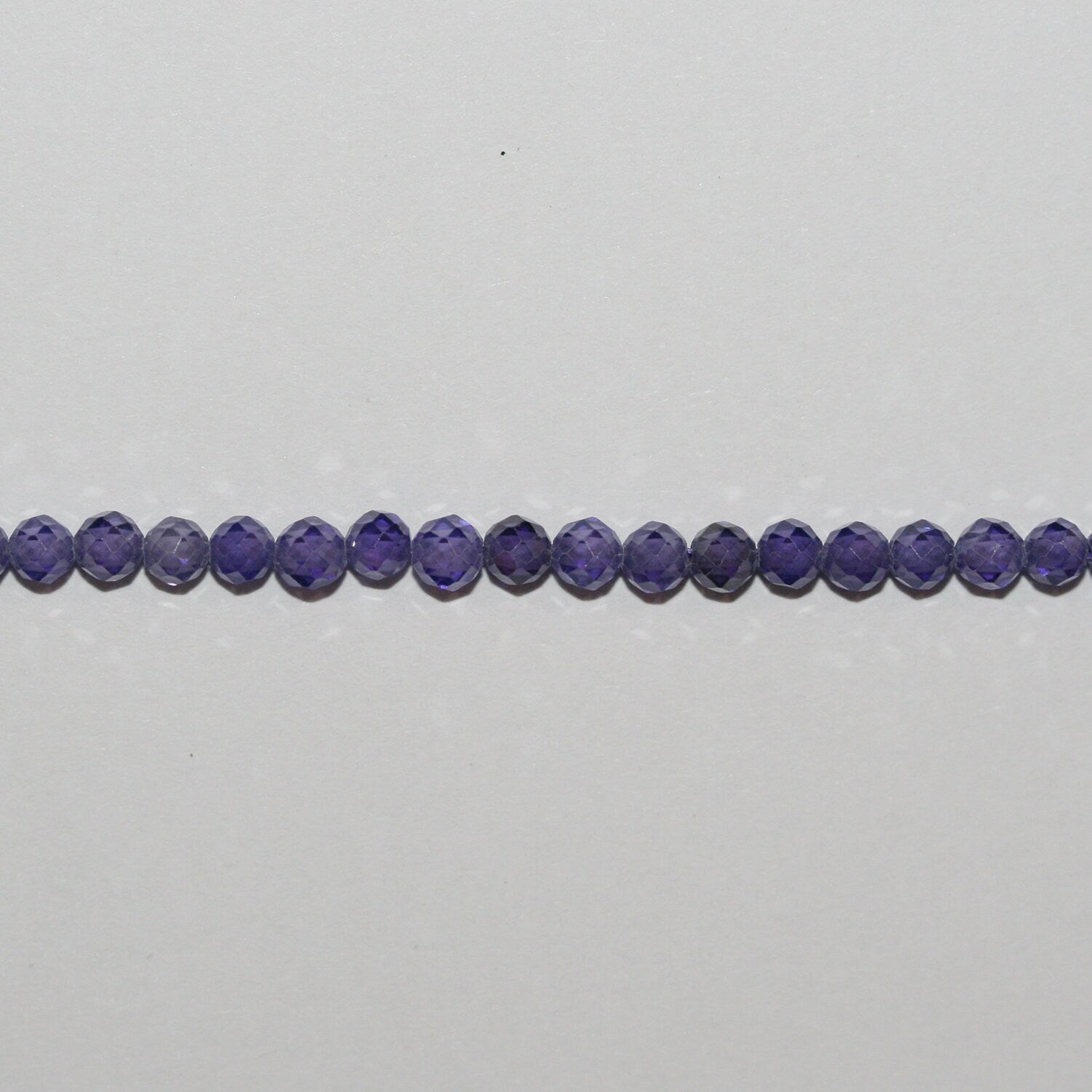 13" St Purple Cubic Zirconia Faceted Round Beads 4mm.Strand 37cm