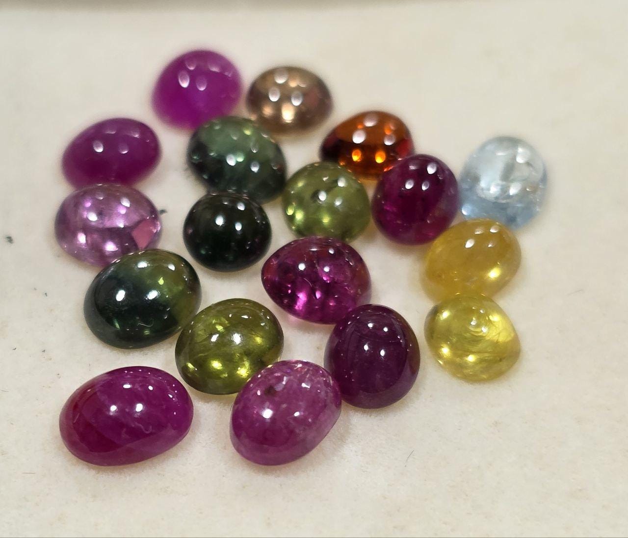 Fancy Gemstone Lot Mix Ruby Sapphire - Green Pink Red Yellow Orange - Sapphires Cabochons - Sapphire Cabochons-