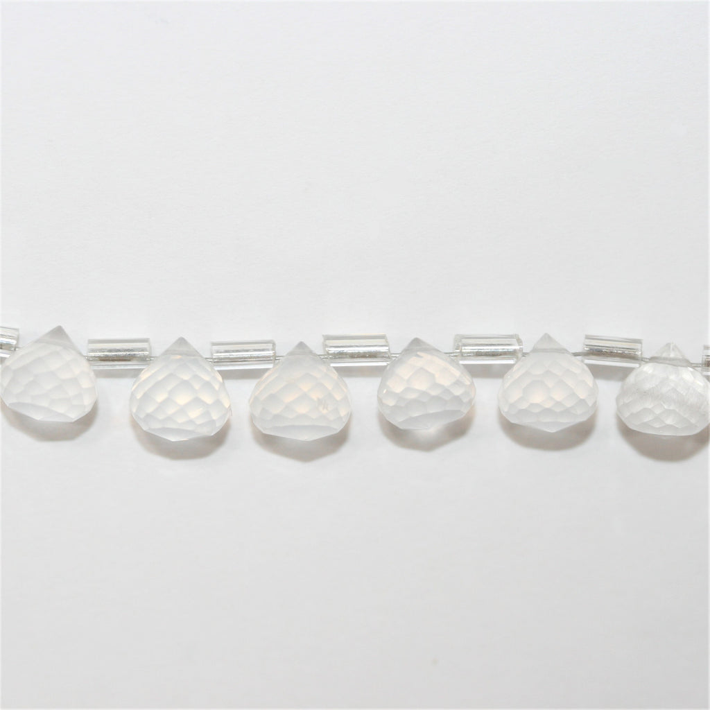 Cuentas de cuarzo cristal de roca facetadas de 7" de St., 6-7 mm, tira de 19 cm.