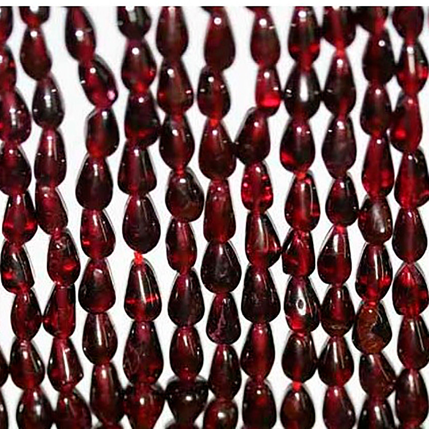 Cuentas lisas de granate de 40,6 cm (16"), 7 x 5 mm (aprox. - Hilo de 36 cm)