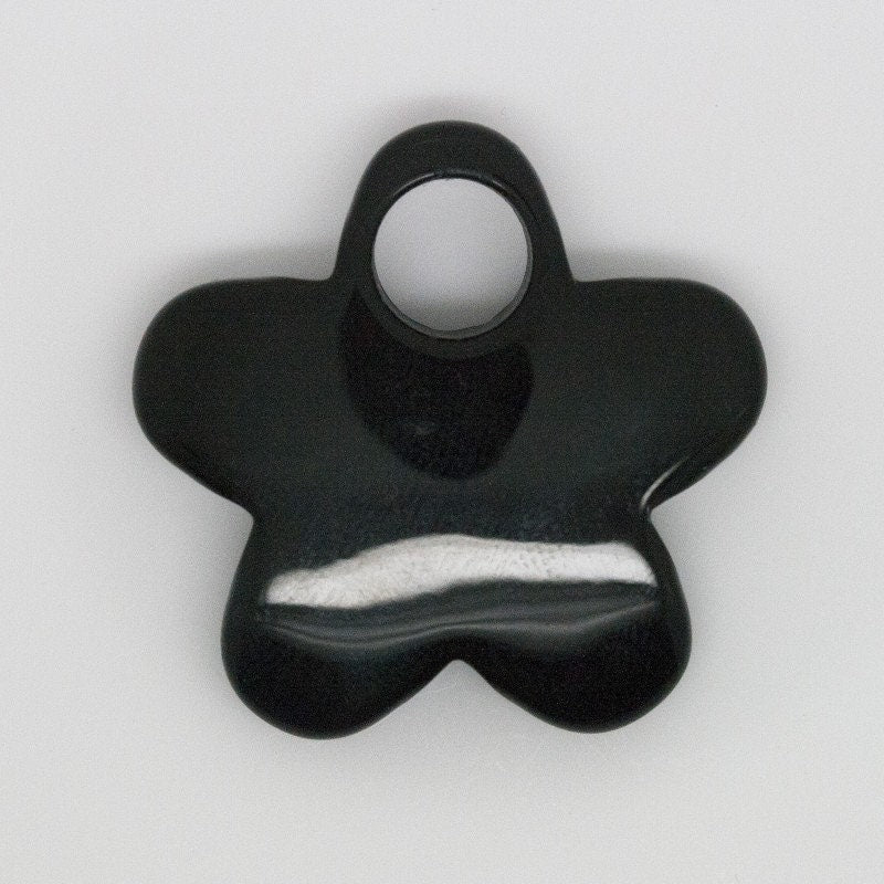 Pendentif Fleur en Onyx Lisse 30 mm.-