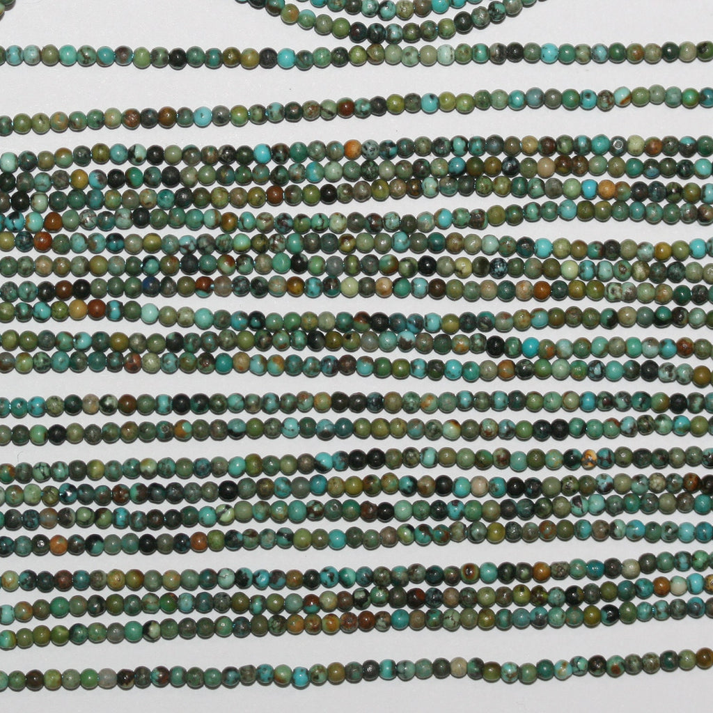 Perles rondes lisses en turquoise St 15" 1,8 mm.-Rig 39 cm.