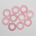 Colgante de aro liso de cuarzo rosa de 15 mm (10 piezas) HAD