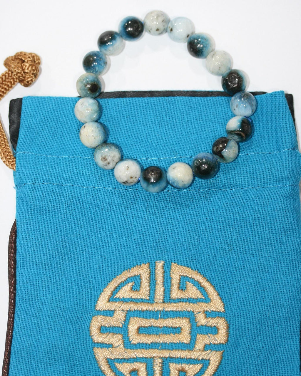 Bracelet en glaciaire à billes lisses 10 mm Réf. 14867 - Pouvoir de guérison