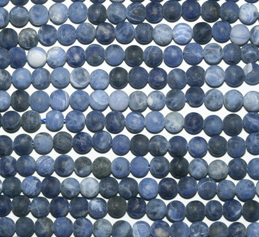 Cuentas redondas de sodalita de 40 cm, acabado mate liso, 4 mm (16")