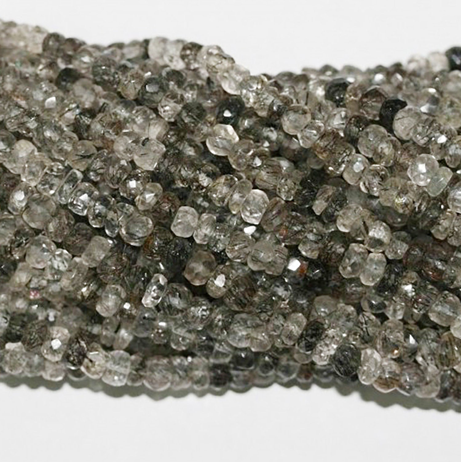Perles rondelles à facettes en quartz tourmaline St, 14 pouces (environ 5 x 4 mm) - Longueur du fil : 36 cm