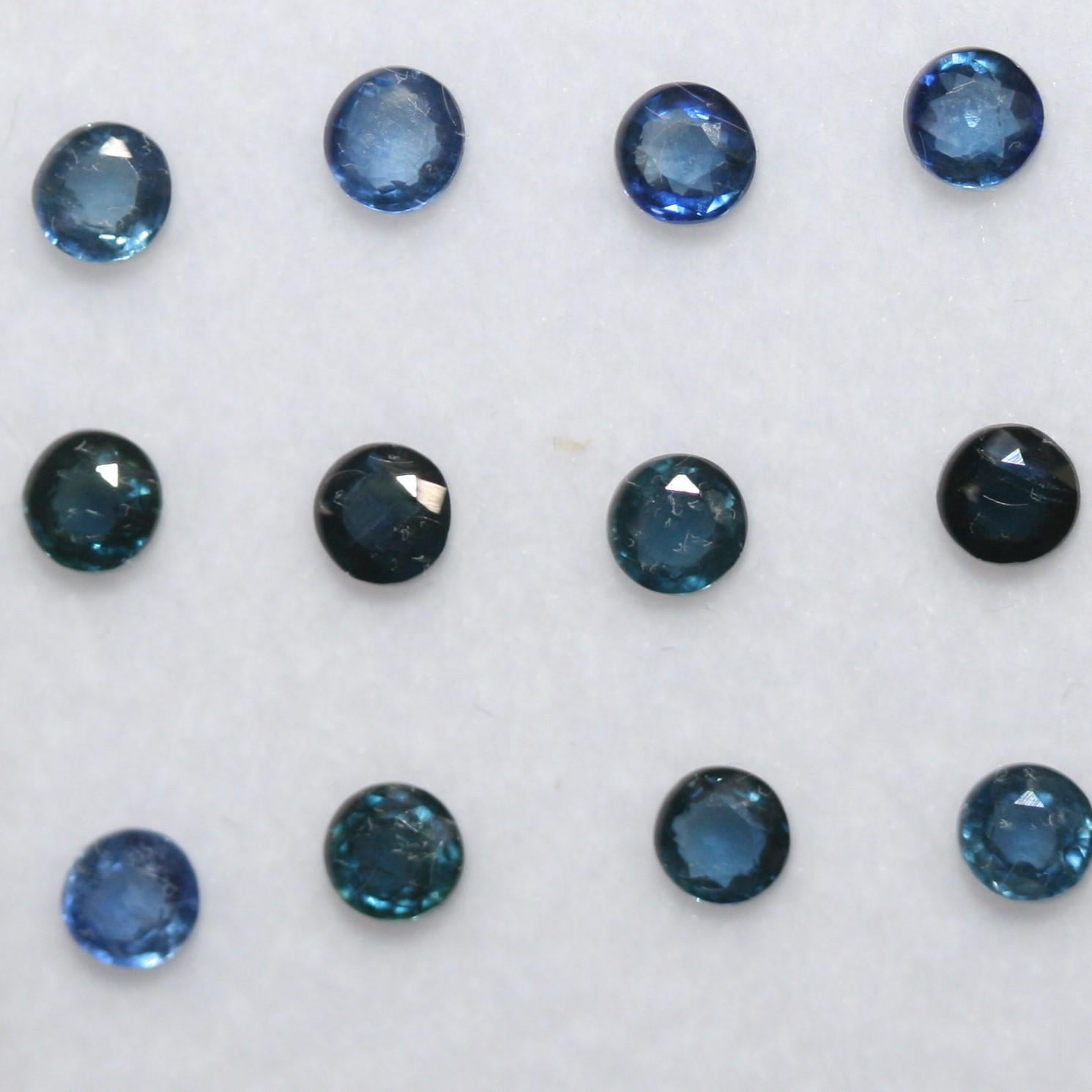 12 pcs Lot of Blue Sapphire Faceted Round 3mm. (12pcs)