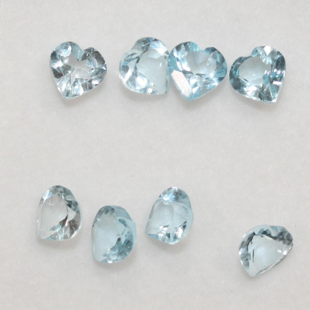 Lote de 8 piezas de topacio cielo con forma de corazón facetado de 6 mm (8 piezas)