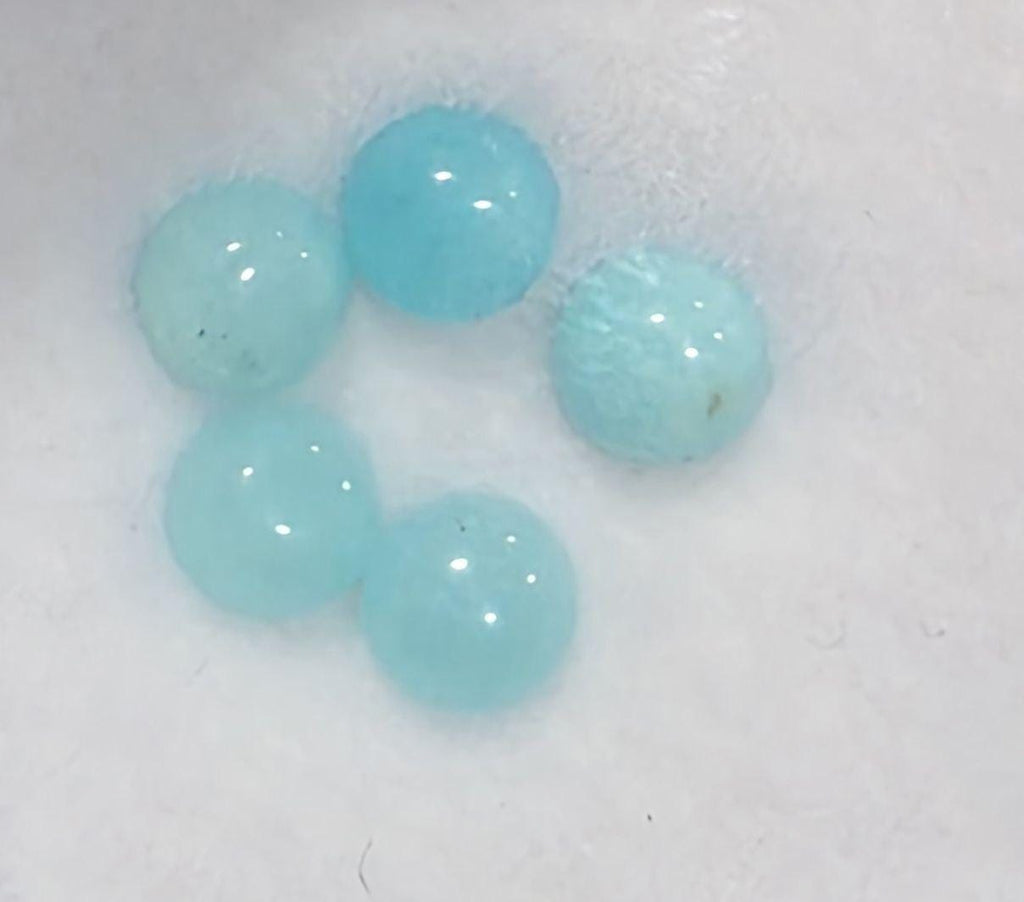 Peruvian AAA Amazonite Cabochon 4mm 5 Pcs Lot- Calibrated Gemstones- Jewelry Supplier- Natural Gemstones- Blue Stone