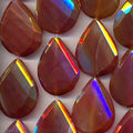 12" St Laser Agate Faceted Drop Beads 40x30mm -Strand 30cm