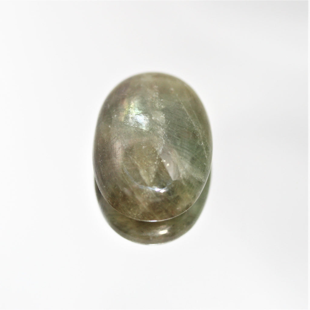 Green Sapphire Oval Cabochon 22x15.3mm. (24.3ct.) - Wholesale Gemstones- Natural Stones For Jewelry