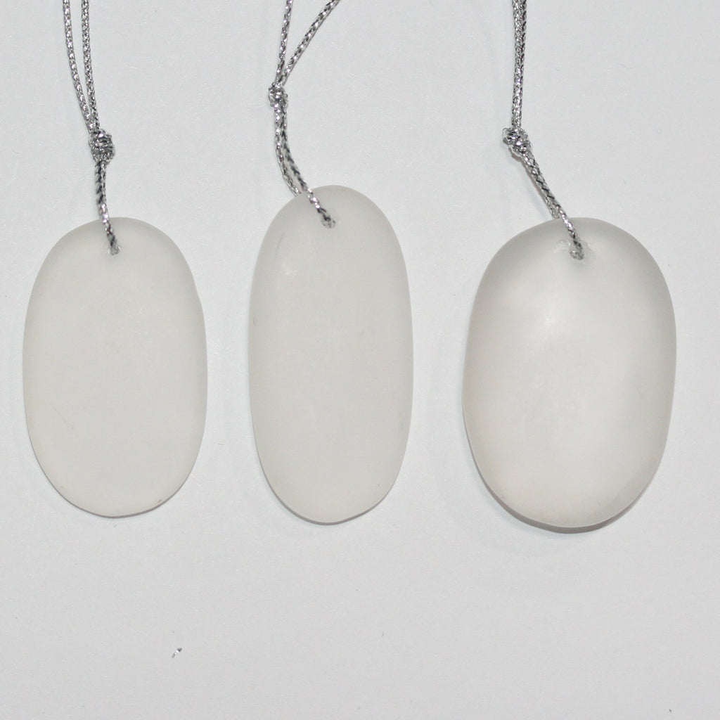 Colgante ovalado liso mate de cuarzo cristal de roca, 42 x 25 mm aprox. (1 unidad)