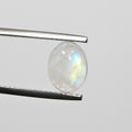 4 cabochons ovales lisses en pierre de lune 10x8mm.- (4 pièces)