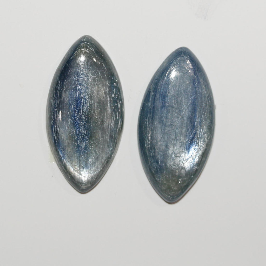 Lote de 2 cabujones de cianita marquesa de 30 x 15 mm (2 uds.).