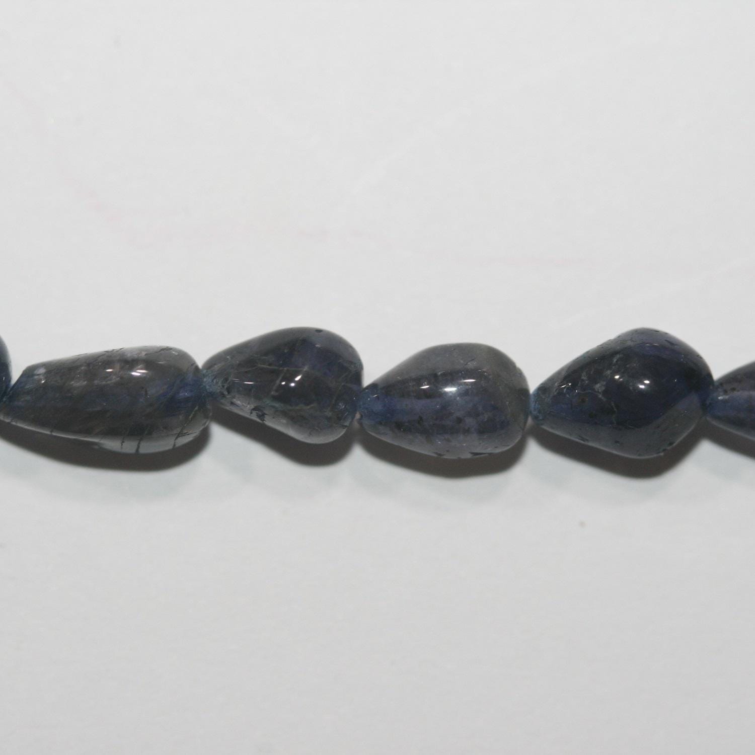 14" St Iolite Smooth Drop Beads 10x6mm. Approx.-Strand 36cm.-Item.14935