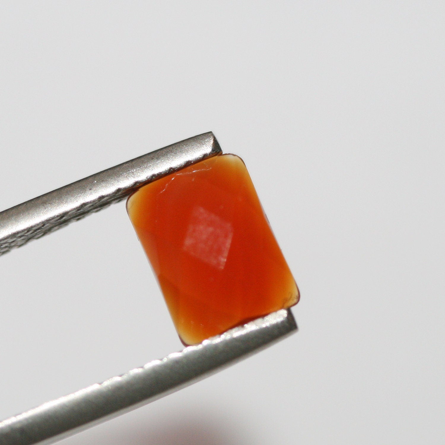 10 Pcs Lot Carnelian Faceted Rectangular Cabochon 8x6mm. (10 pieces)