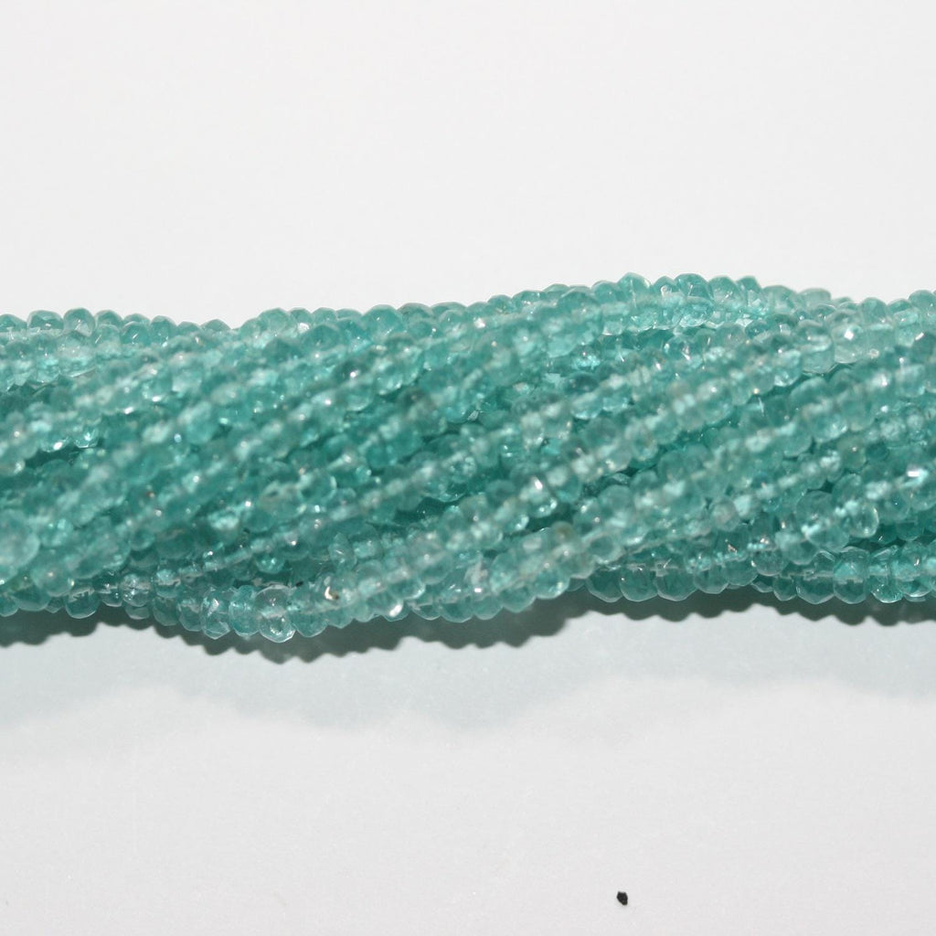 14" St Apatite Faceted Rondelle Beads 3-4x2mm.-Strand 35cm.-Item.8486