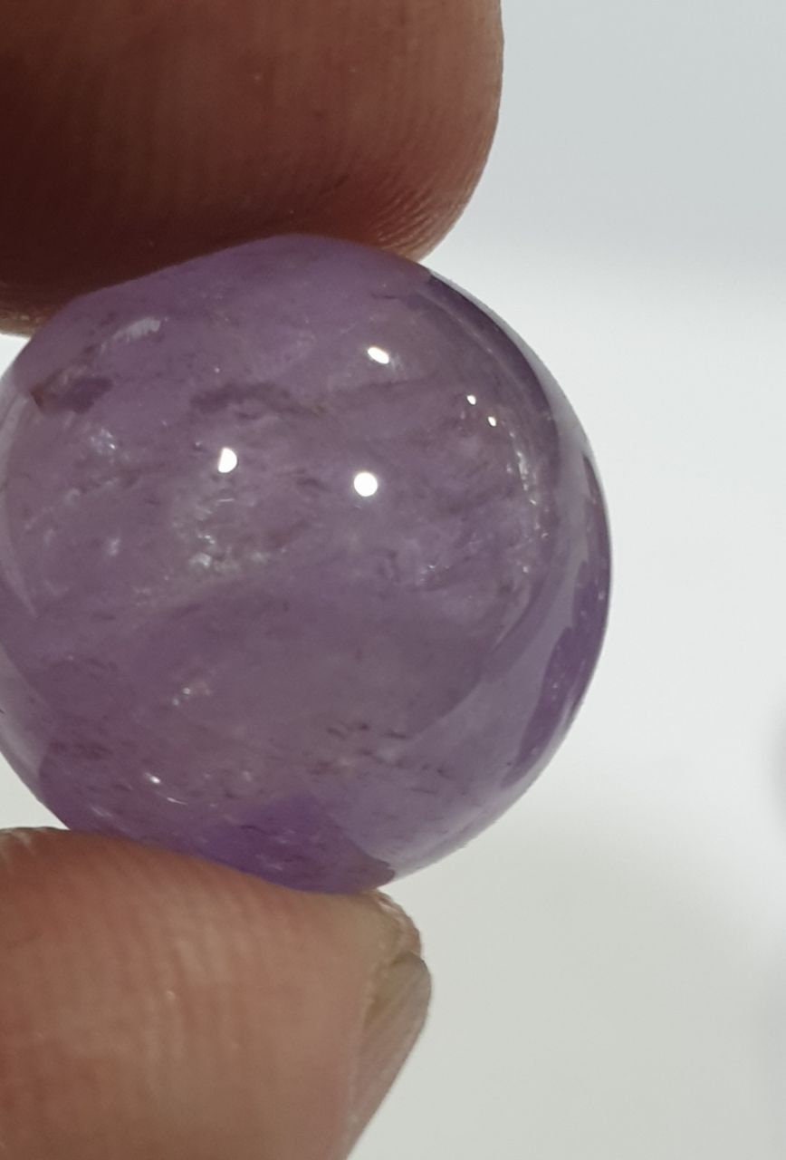 1 Pc Lavender Undrilled  Amethyst Sphere Ball Metaphysical  Crystal 15mm Natural Untreated -Undrilled