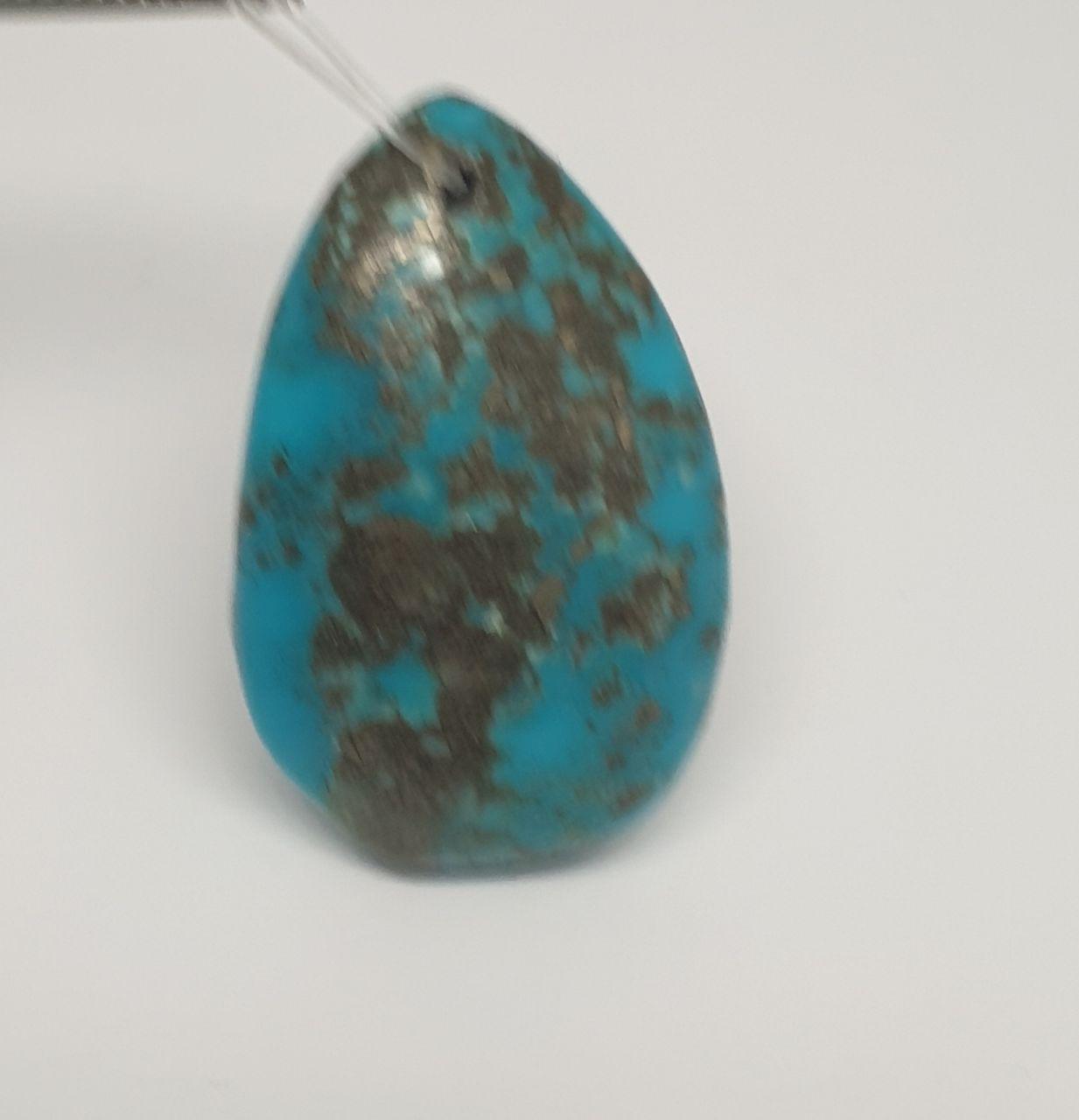 1 PC Natural Hubei  Turquoise Drop  Pendant 26x10mm. Approx.-Natural Turquoise