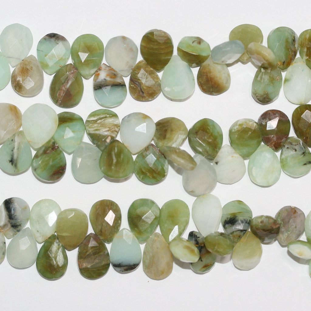 Perles ovales à facettes péruviennes de 8 pouces, 13 x 10 mm - Fil de 20 cm.