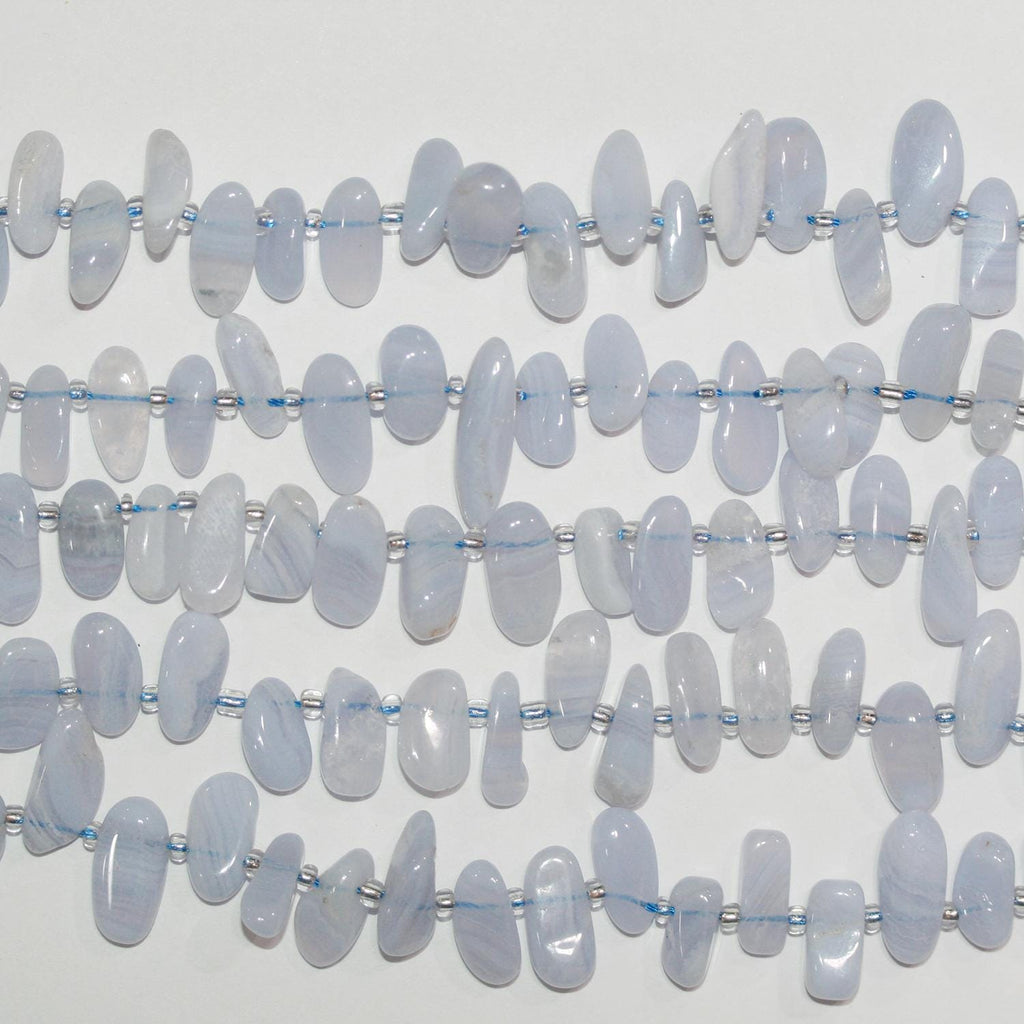 15" St Calchedony Bâtonnets Irréguliers Lisses Perles Ovales 10-18mm.-Environ-Bracelet 39cm.