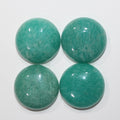 Lote de 4 cabujones redondos lisos de amazonita de 20 mm. (4 piezas)