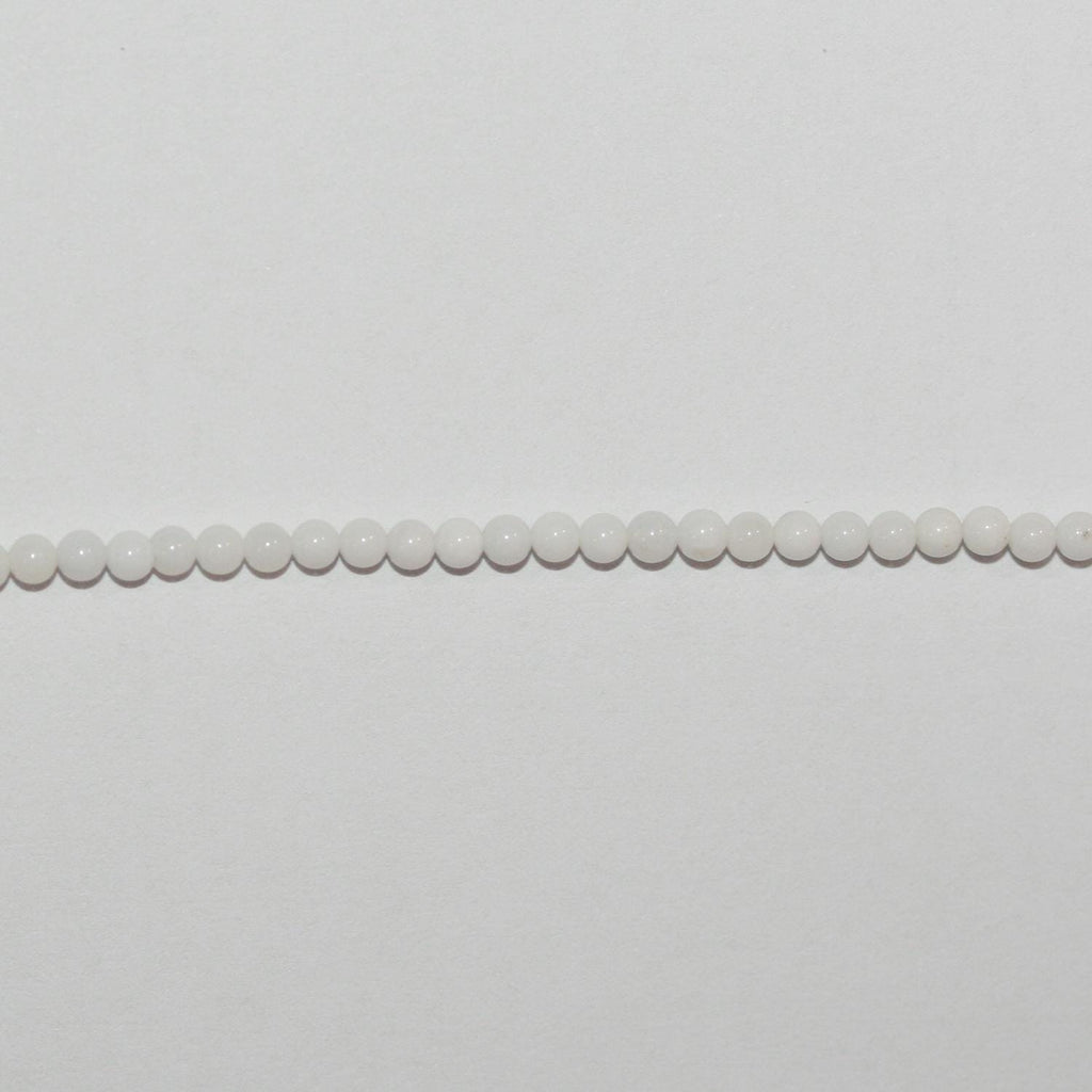 Perles rondes lisses en agate blanche St, 15 pouces, 2 mm - Fil de 39 cm