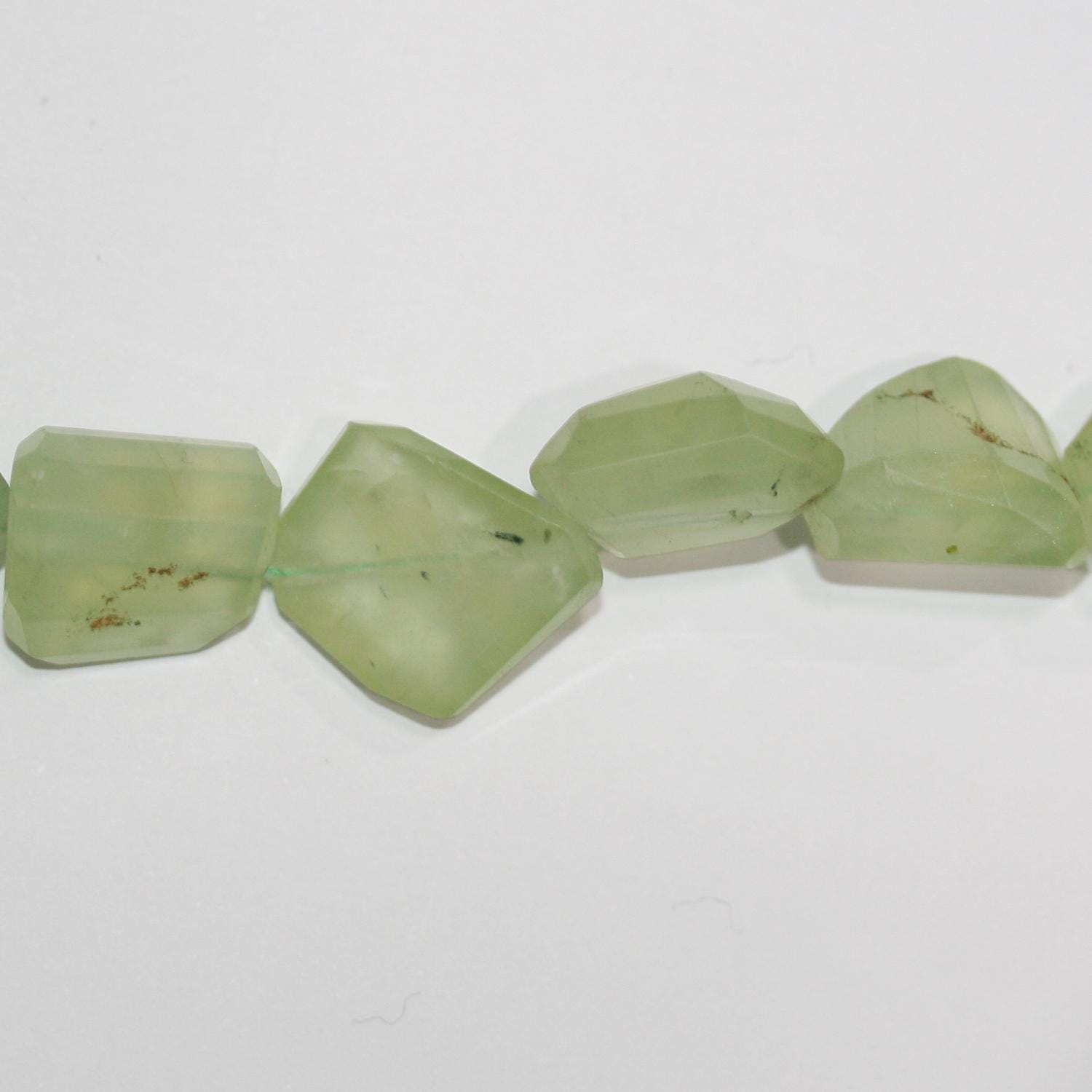 13" St Prehnite Faceted Nugget Beads 16x12mm.-Approx.-Strand 35cm.
