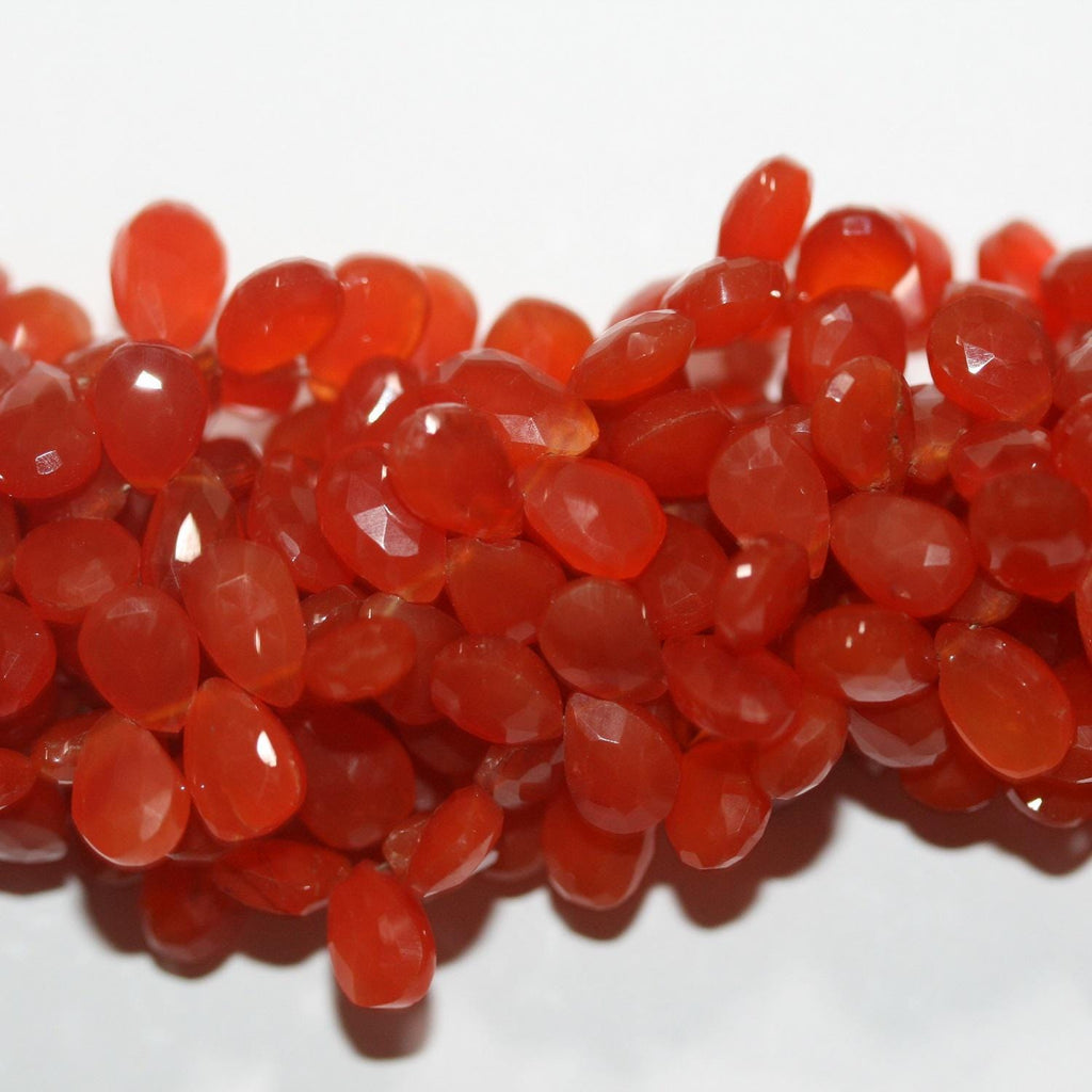 Cuentas de cornalina de Santa, facetadas, de 8", 11 x 7 mm (aprox.), hilo de 20 cm.