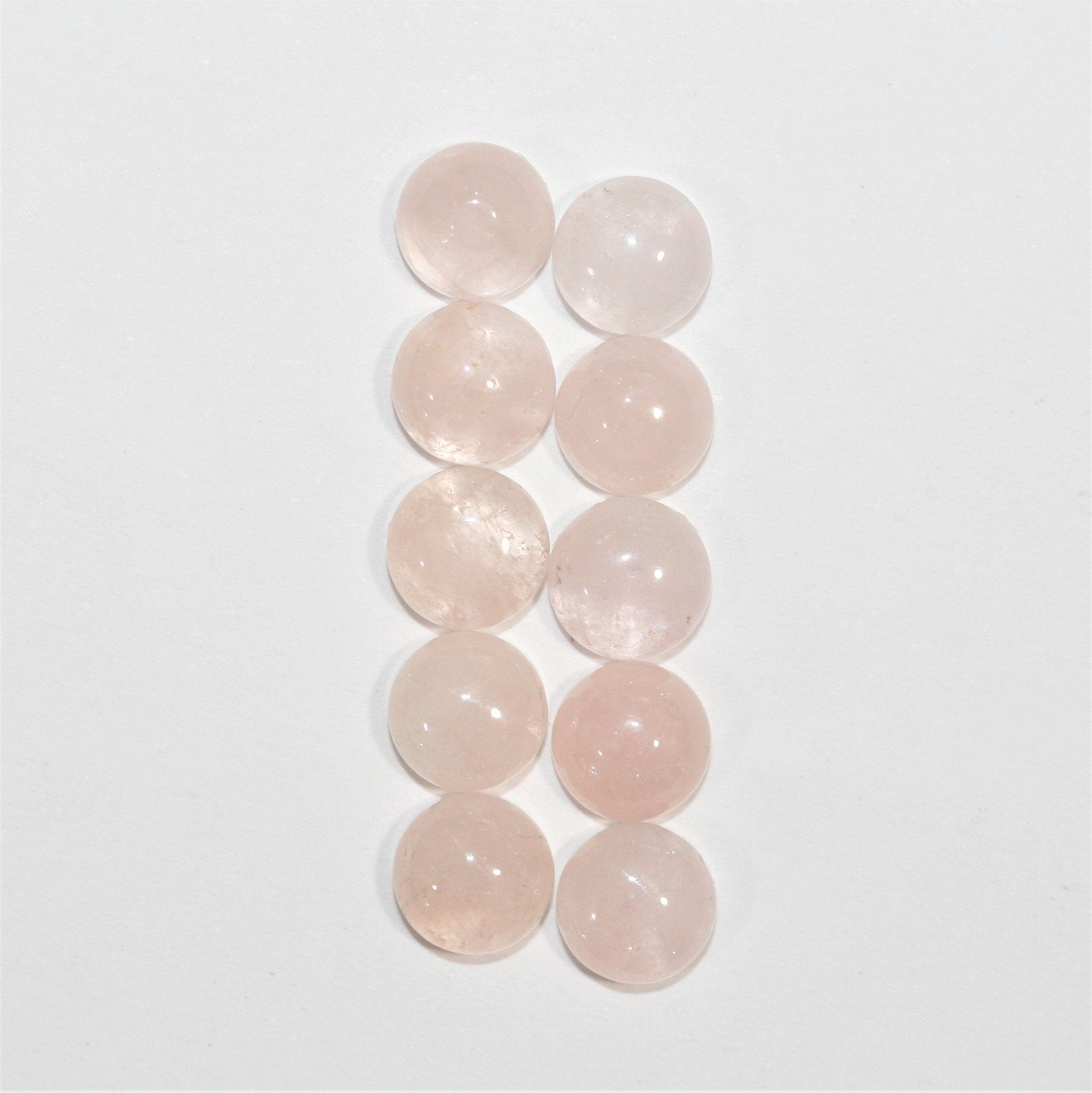 Smooth Round Morganite Cabochon 6mm. (10 Pieces)