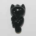 Colgante de zorro de obsidiana de 30 x 16 mm