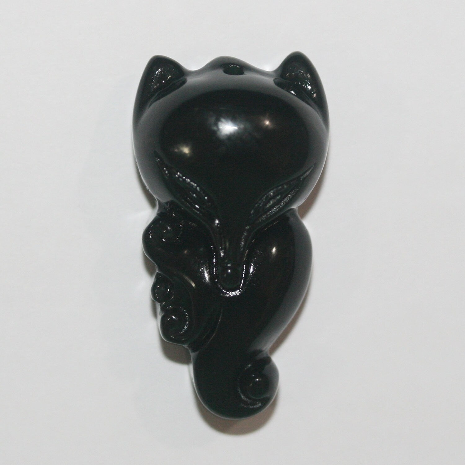 Pendentif renard en obsidienne 30x16mm
