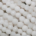 16" St White Jade Faceted Round Beads 3mm.-Strand 40cm