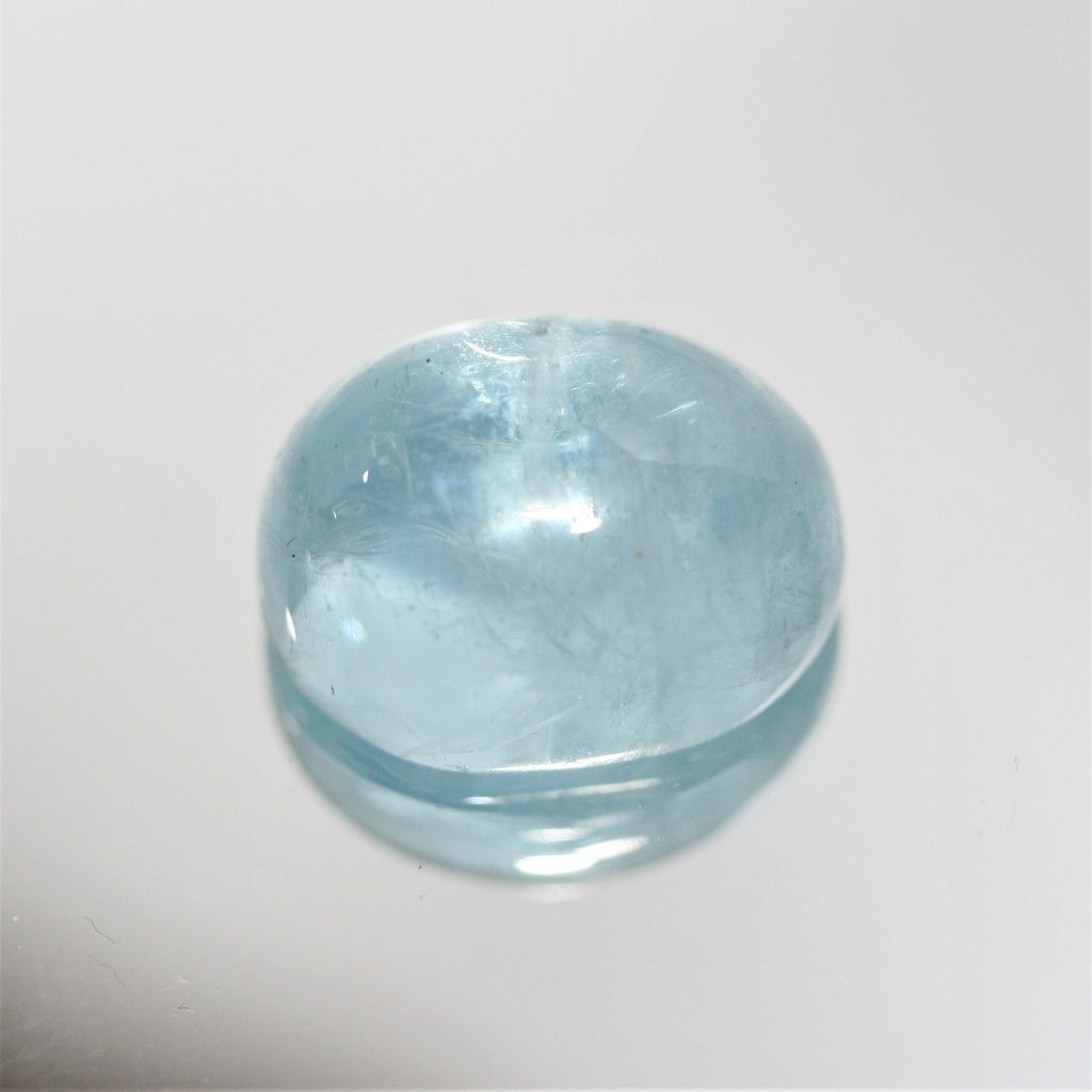 Transparent  Blue Color Aquamarine Cabochon 15.3x12.3mm. (12.3ct.) - Natural Untreated Gemstone