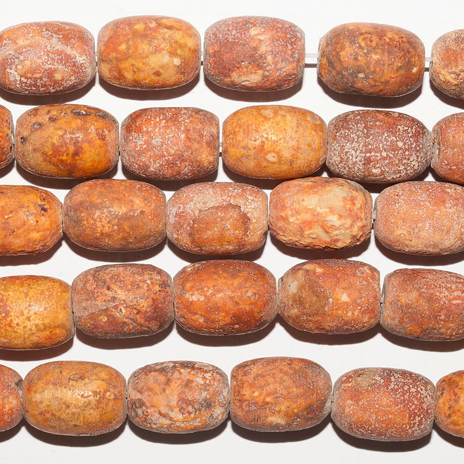 14" St Brown Agate Matte Finish Smooth Barrel Beads 14x10mm. Strand 38 cm