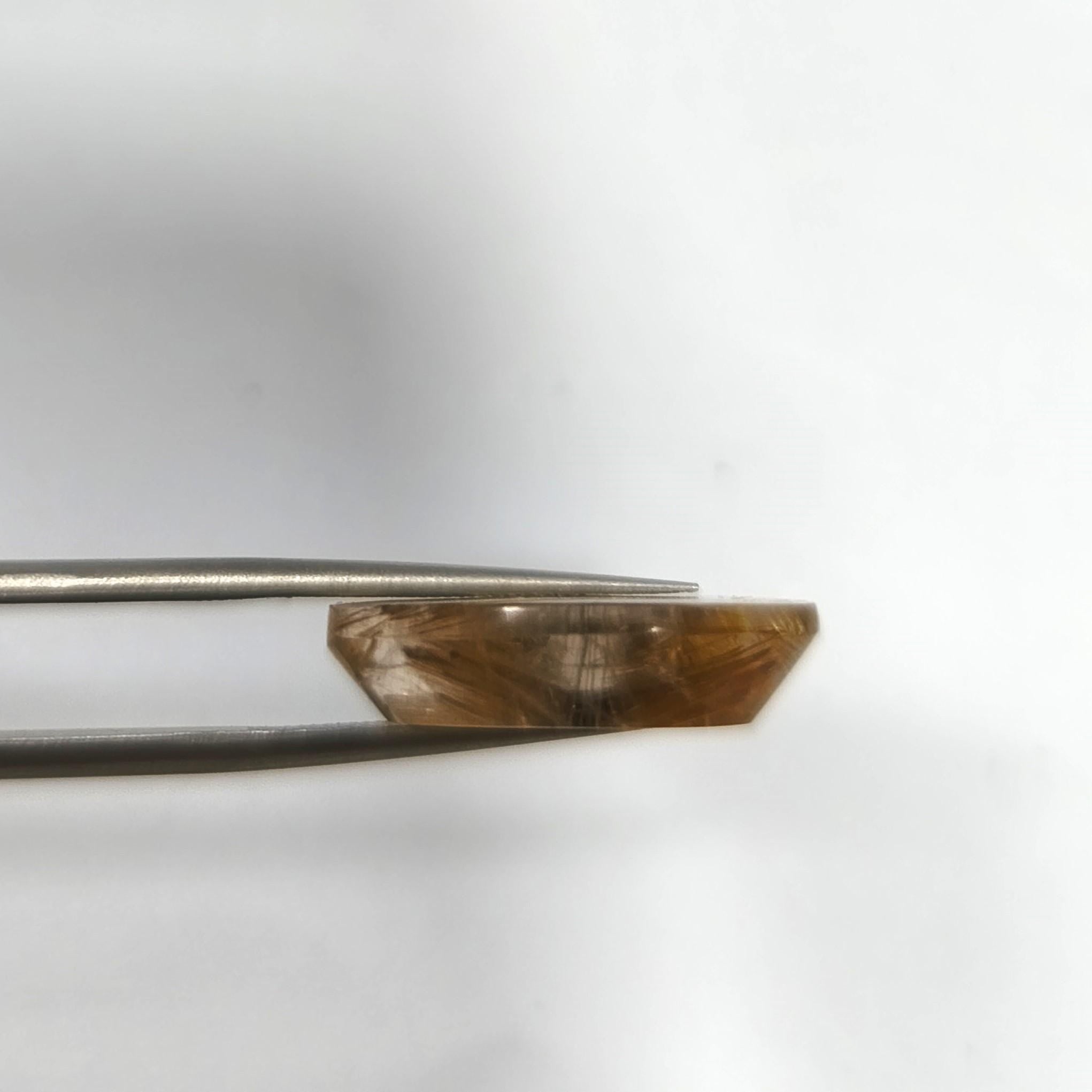 Golden rutilated oval quartz cabochon with fancy rutile. 21.7x13.3mm.12.62ct Lots Of Beautiful Inclusions-Healing Power Quartz-Mother Nature