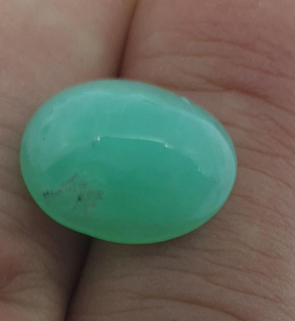 Blue Green  Peruvian Opal Cabochon 15.1x12.1mm8.4ct - Natural Untreated Gem- Unique color- Jewellery Supplies