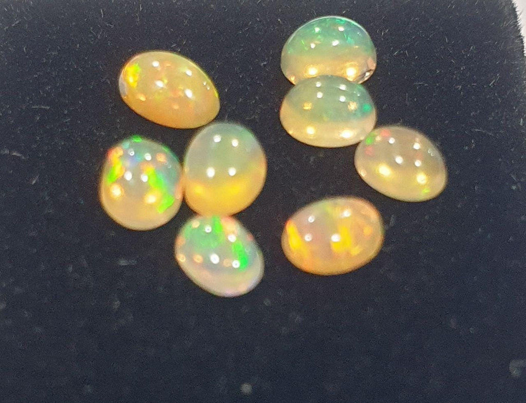 Wello Ethiopian Opal Lot Oval  Cabochon 4x3mm. (8pcs)  -Gemstone Parcels-Loose Stones Wholesale Price