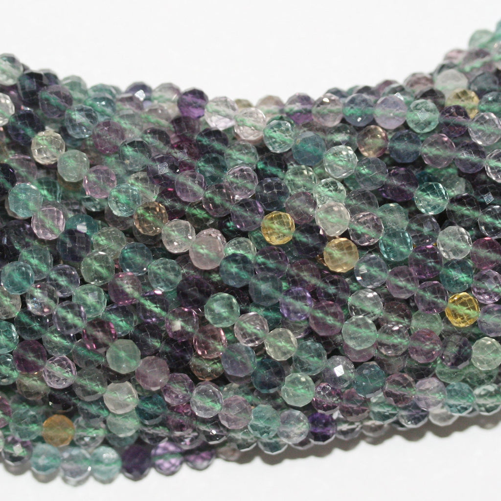 15" St Fluorite Facettée Rondes Perles 5mm.-Rig 39cm.