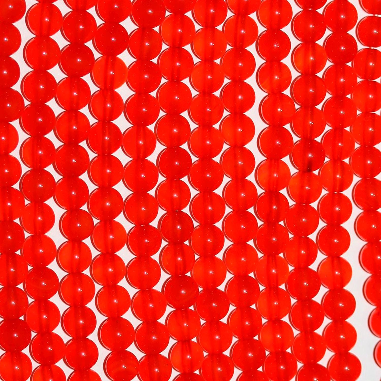 15" Perles rondes lisses en cornaline de 6 mm.-Rig 38 cm.