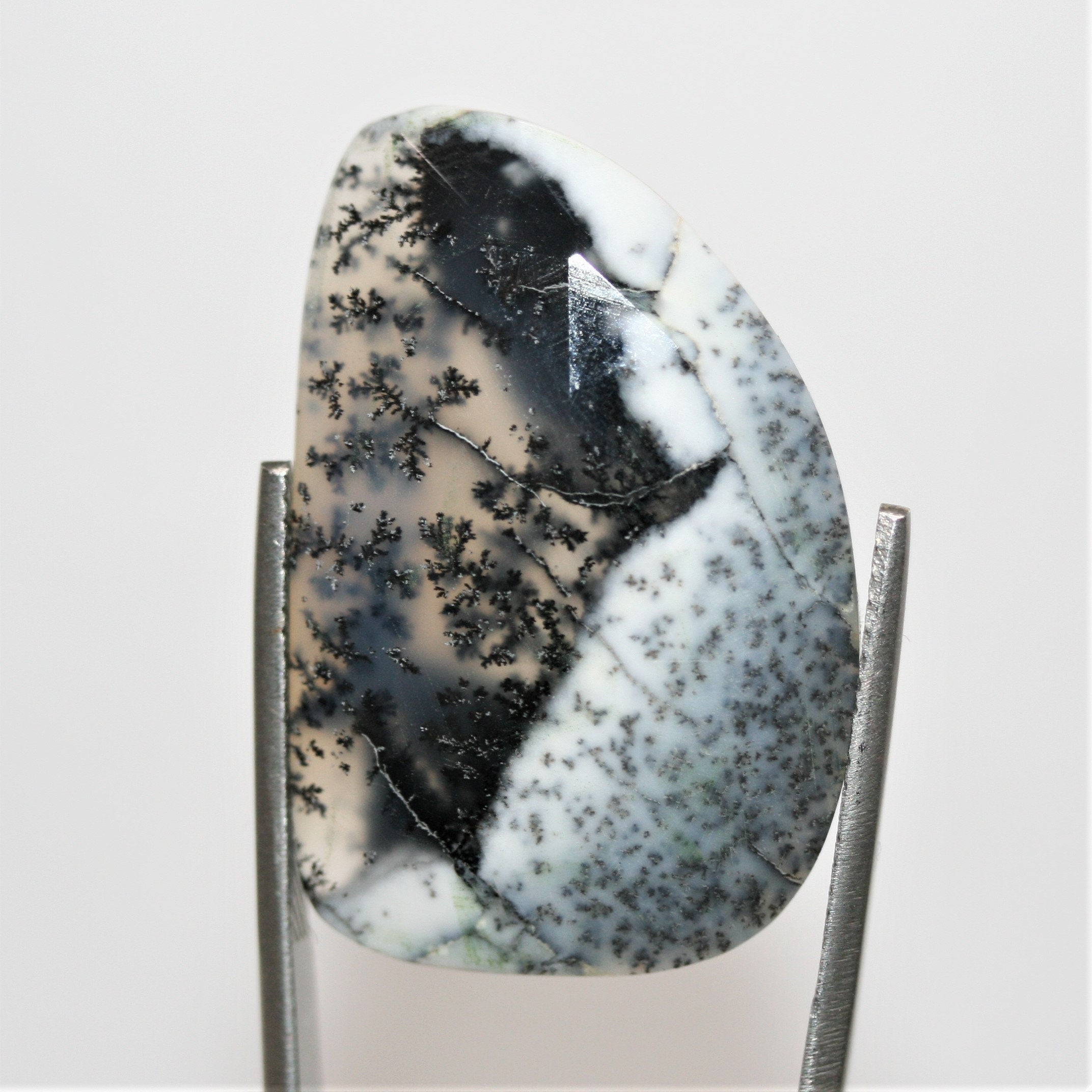 Dendritic Agate Faceted Oval Cabochon 34x22mm. (45ct.) - 1 Pair